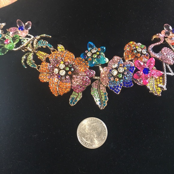 Christian Siriano Jewelry Nwt Colorful Rhinestone Necklace